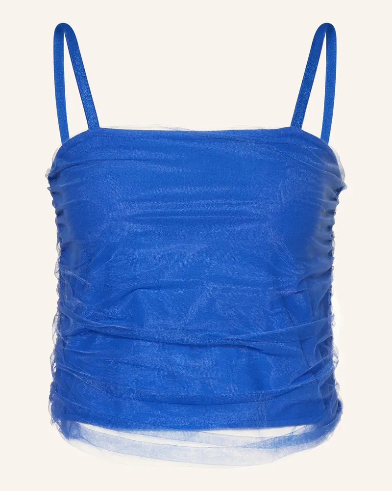 Riani Cropped-Top mit Tüll Blau