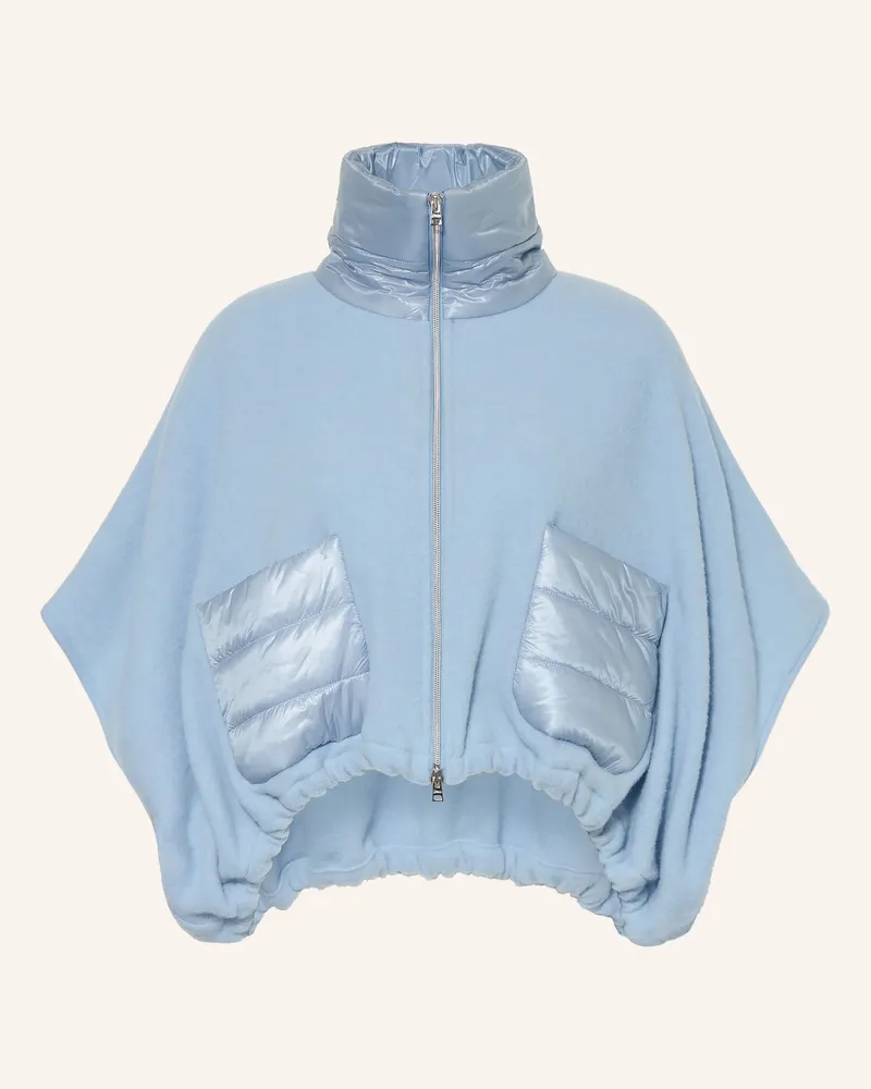 Herno Cape Im Materialmix blau Hellblau