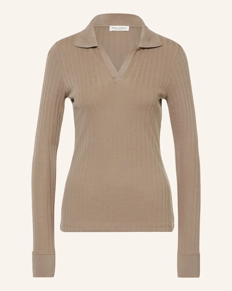 Marc O'Polo Jersey-Poloshirt braun Taupe