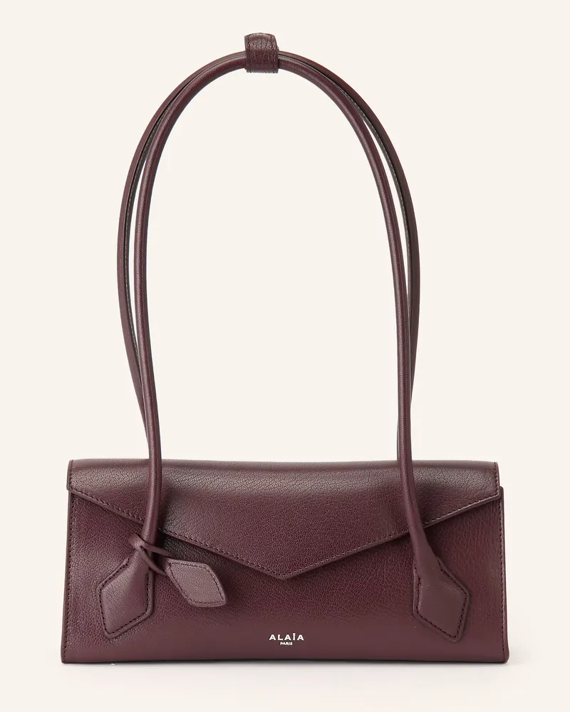 Alaïa Schultertasche Teckel Flap Small rot Dunkelrot