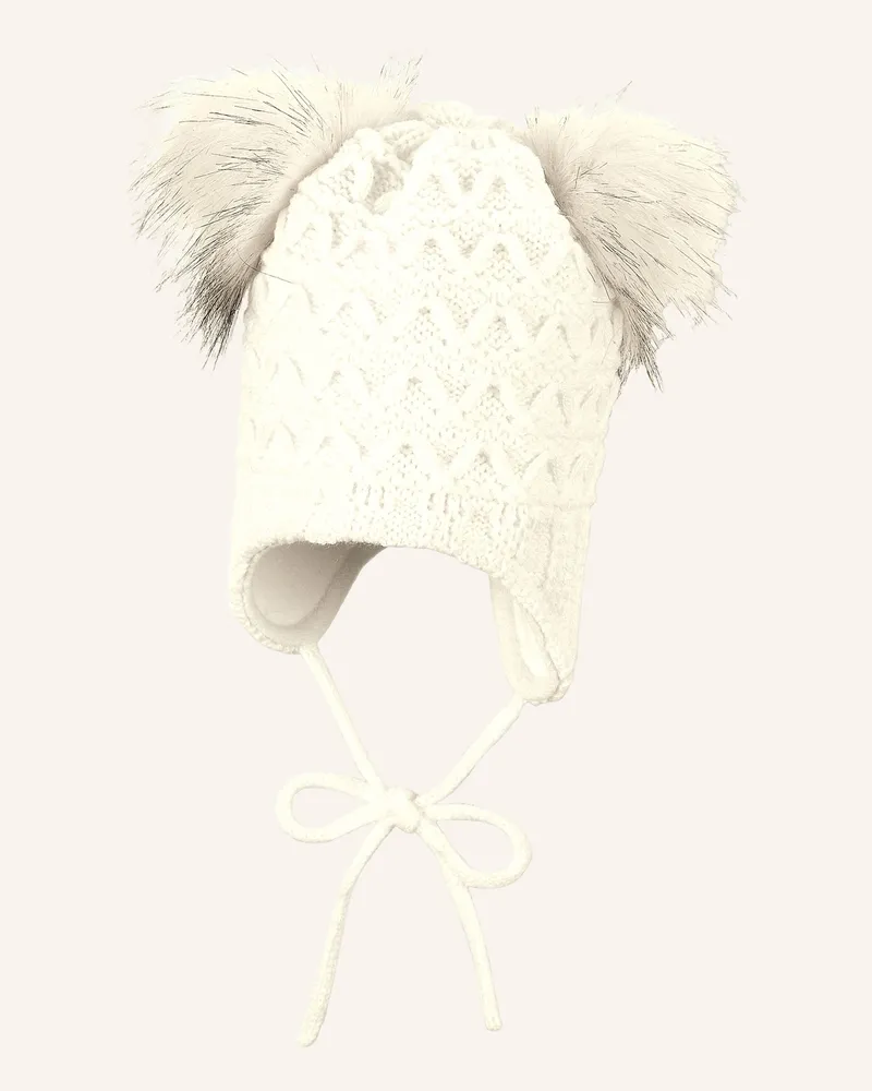 Sterntaler Strickmütze Pompons Beige