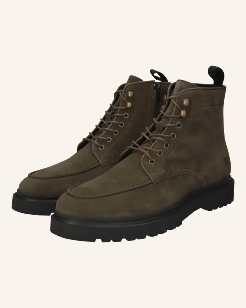 Blackstone Schnürboots gruen Dunkelgrün