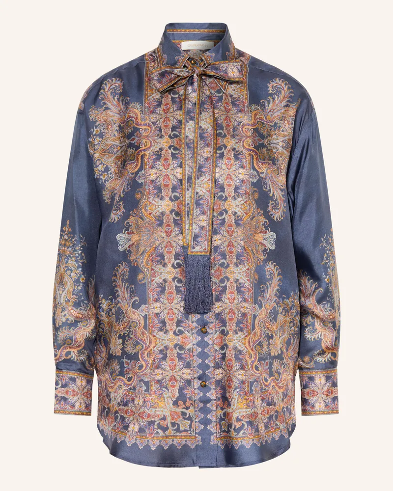 Zimmermann Hemdbluse Valiant Aus Seide Mit Abnehmbarer Schluppe blau Blau