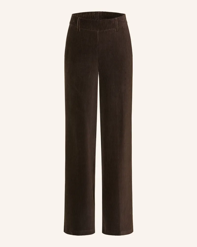 Milano Italy Marlenehose Aus Cord braun Dunkelbraun