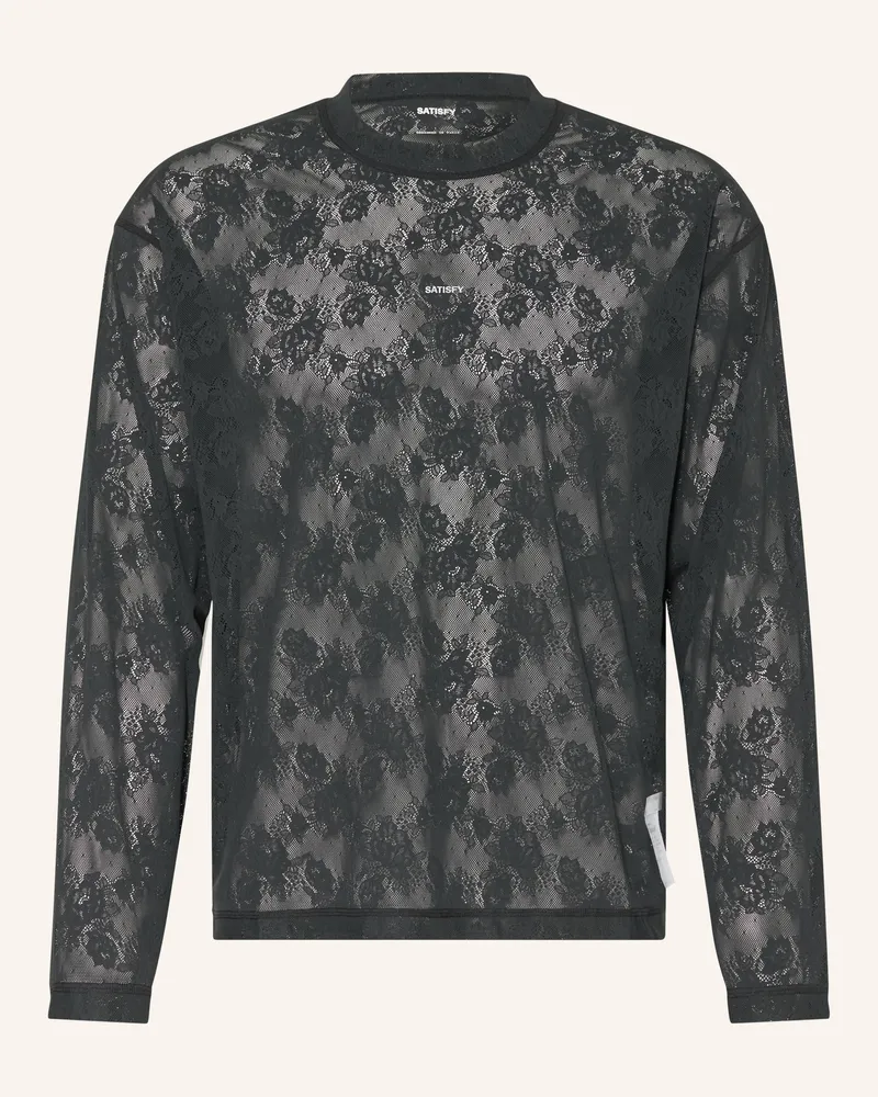 Satisfy Laufshirt Space-Lace™ Aus Spitze schwarz Schwarz