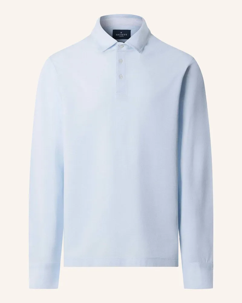 Hackett Poloshirt Oxford Pique Polo Ls blau Hellblau