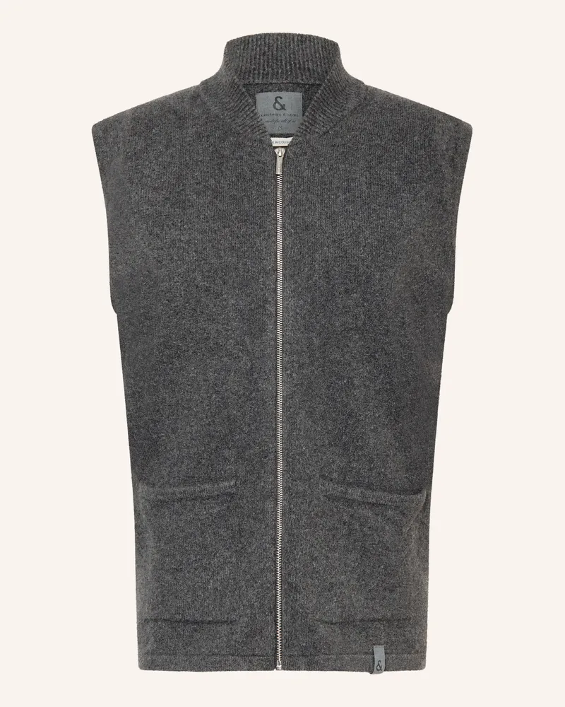 colours & sons Strickweste Dunkelgrau
