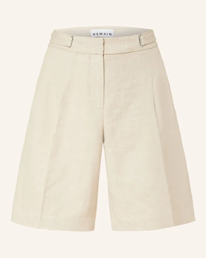 REMAIN Leinenshorts Ecru
