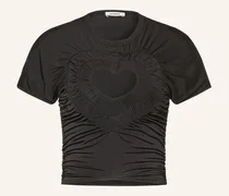 T-Shirt Mit Cut-Outs schwarz