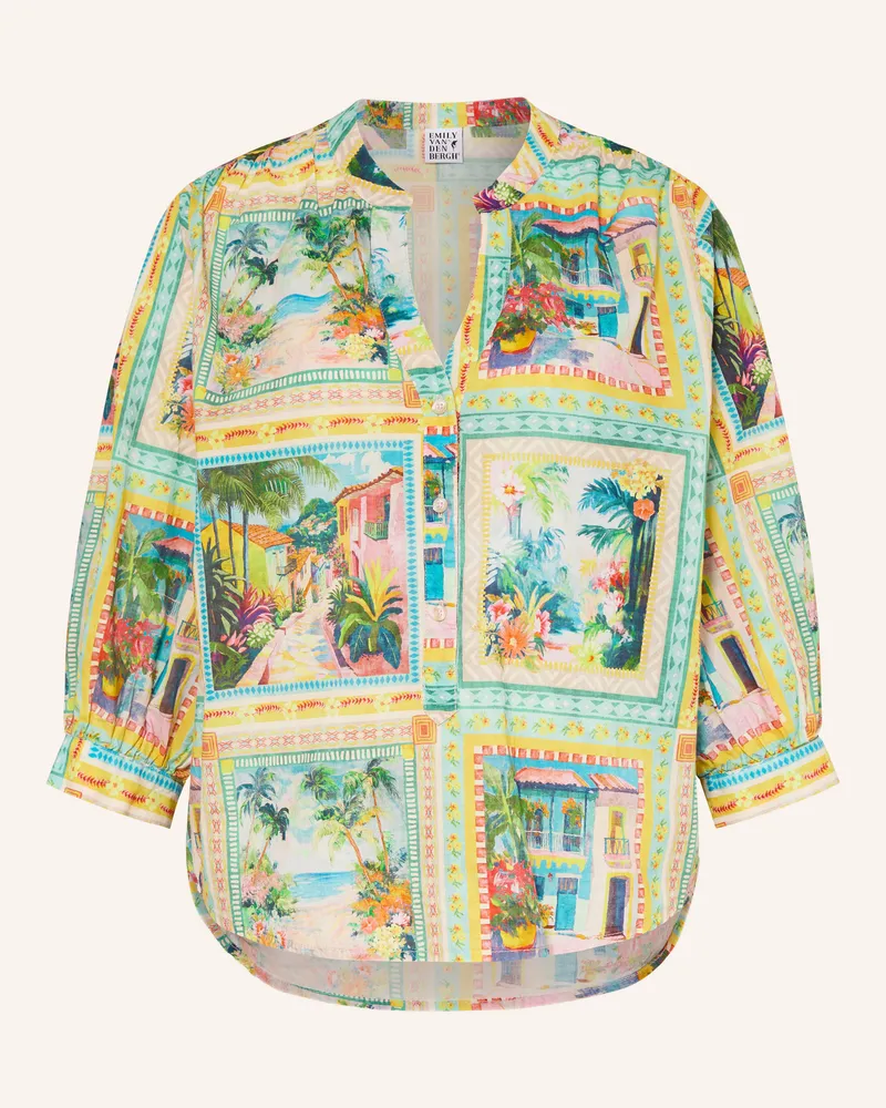 Emily van den Bergh Blusenshirt mit 3/4-Arm Hellgrün