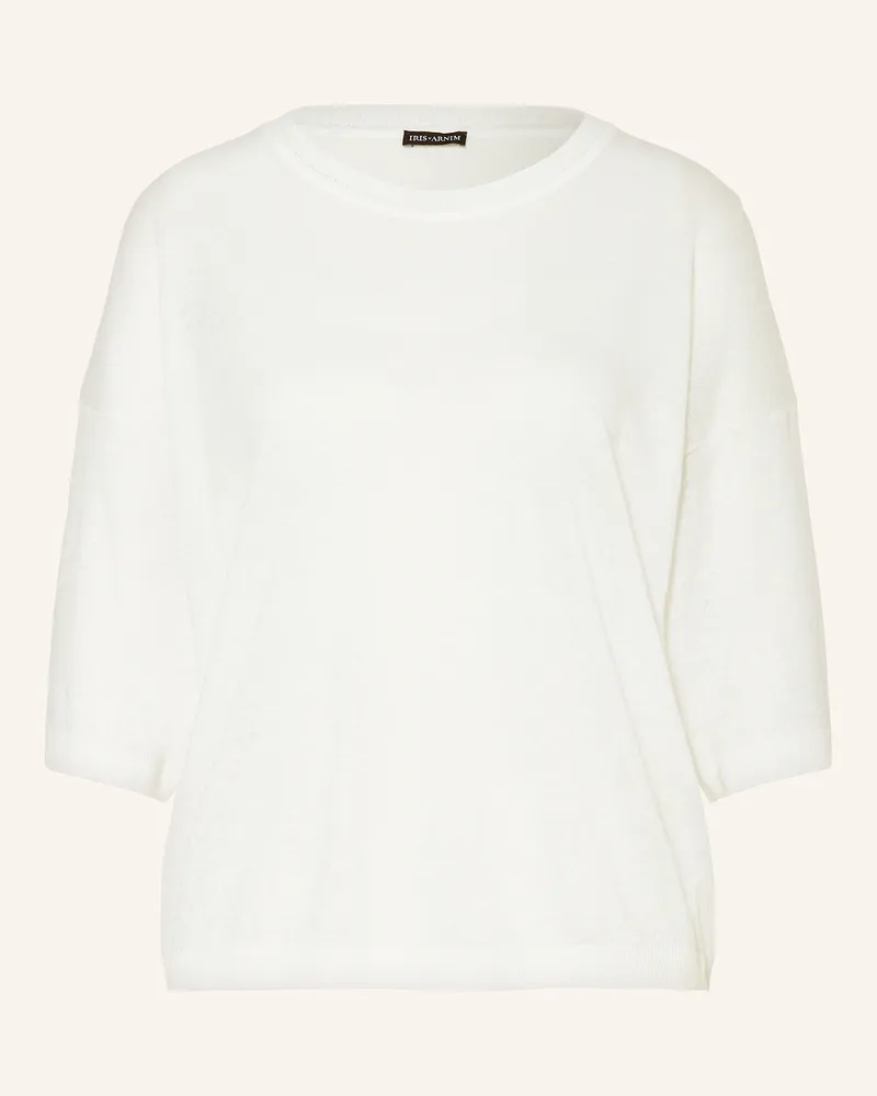 Iris von Arnim T-Shirt VENERA mit Leinen Weiss