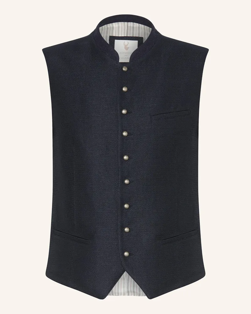 Johann & Johanna Trachtenweste Benjamin Mit Leinen blau Dunkelblau