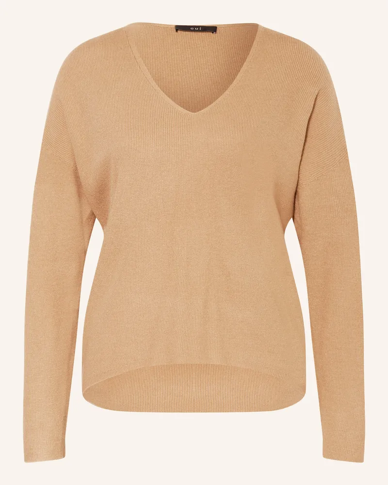 Oui  Pullover braun Camel