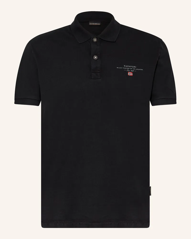 Napapijri Jersey-Poloshirt Elbas Regula Fit schwarz Schwarz