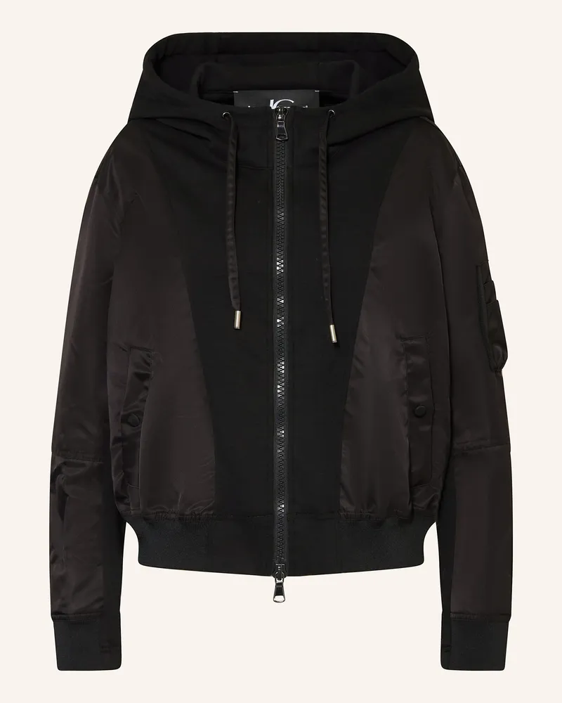 Luisa Cerano Blouson im Materialmix Schwarz
