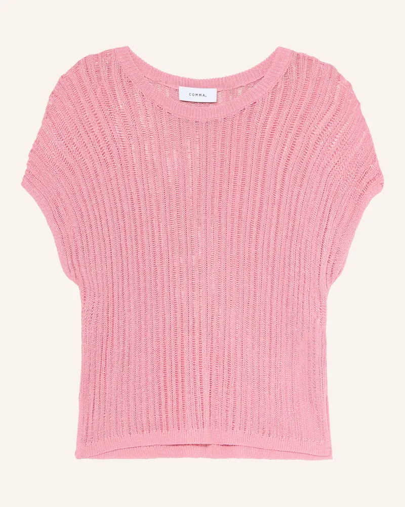 COMMA Strickshirt Mit Glitzergarn pink Rosa