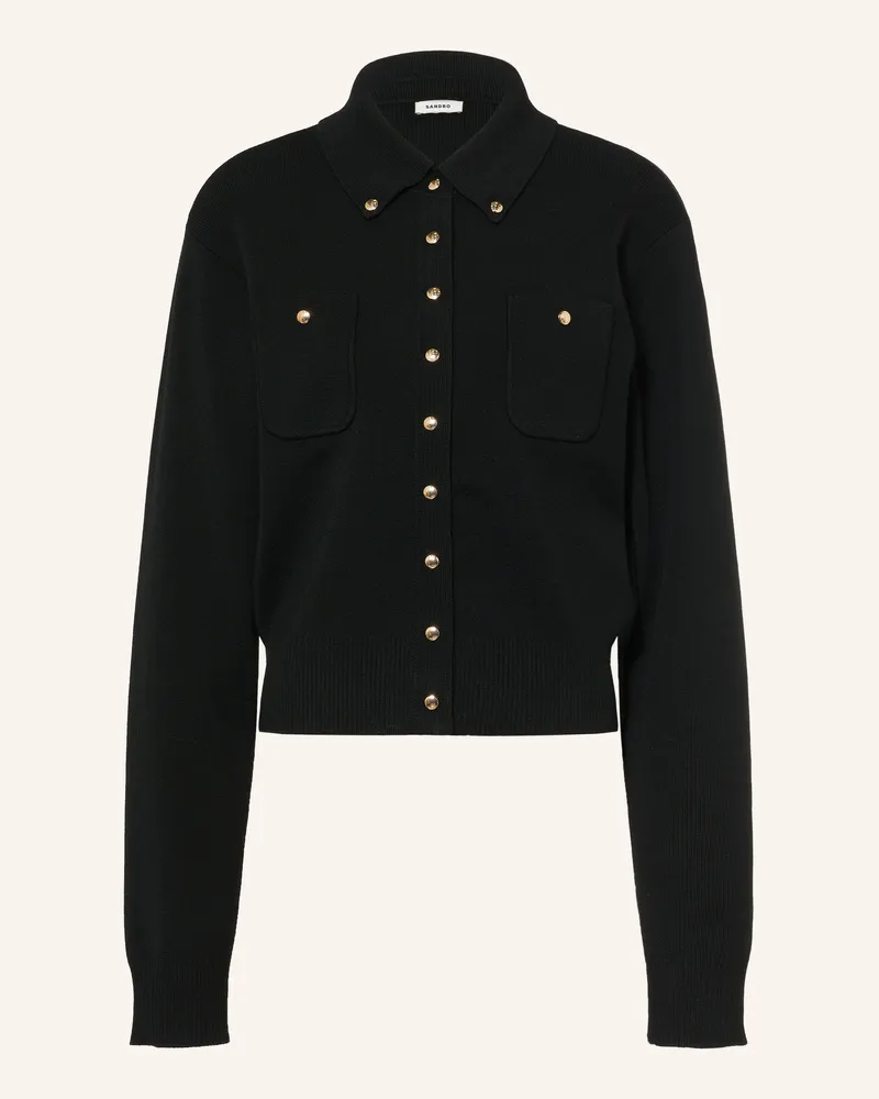 Sandro Strickjacke schwarz Schwarz