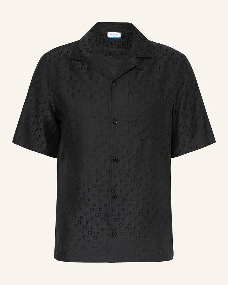 OFF-WHITE Resorthemd Regular Fit mit Seide Schwarz