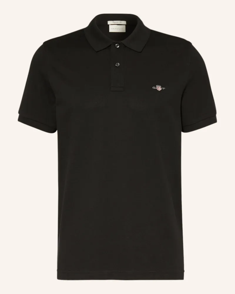 Gant Piqué-Poloshirt Regular Fit Schwarz