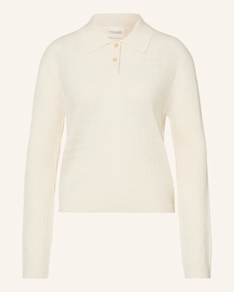 Closed Strick-Poloshirt weiss Weiss