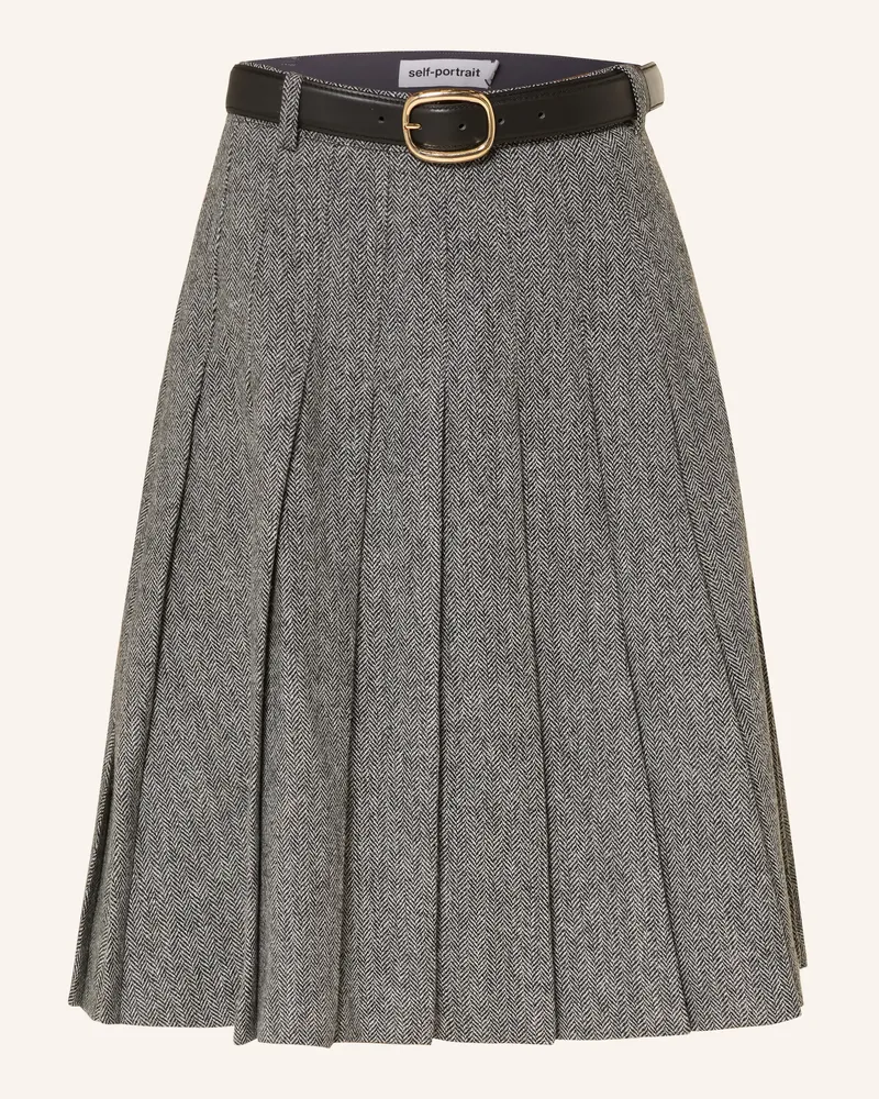 Self-Portrait Faltenrock Grau