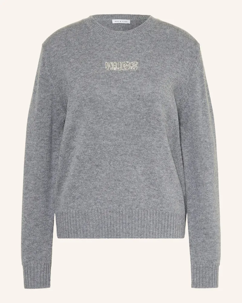 Mrs & HUGS Pullover mit Pailletten Grau