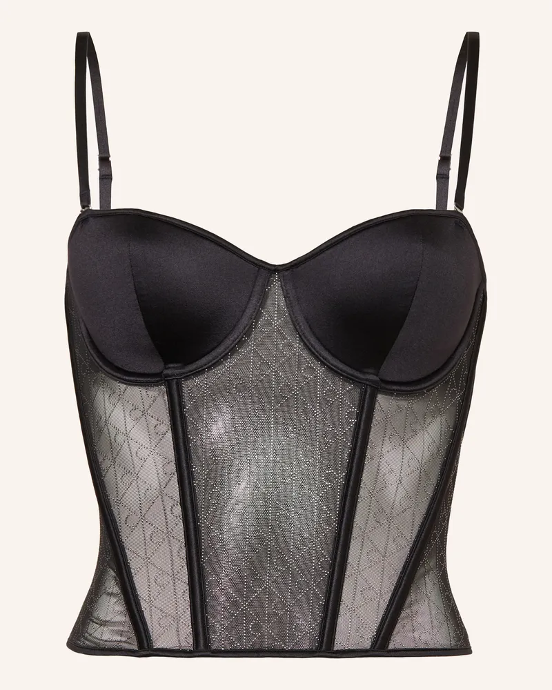 Calvin Klein Corsage Minimalist Emblem Mit Schmucksteinen schwarz Schwarz