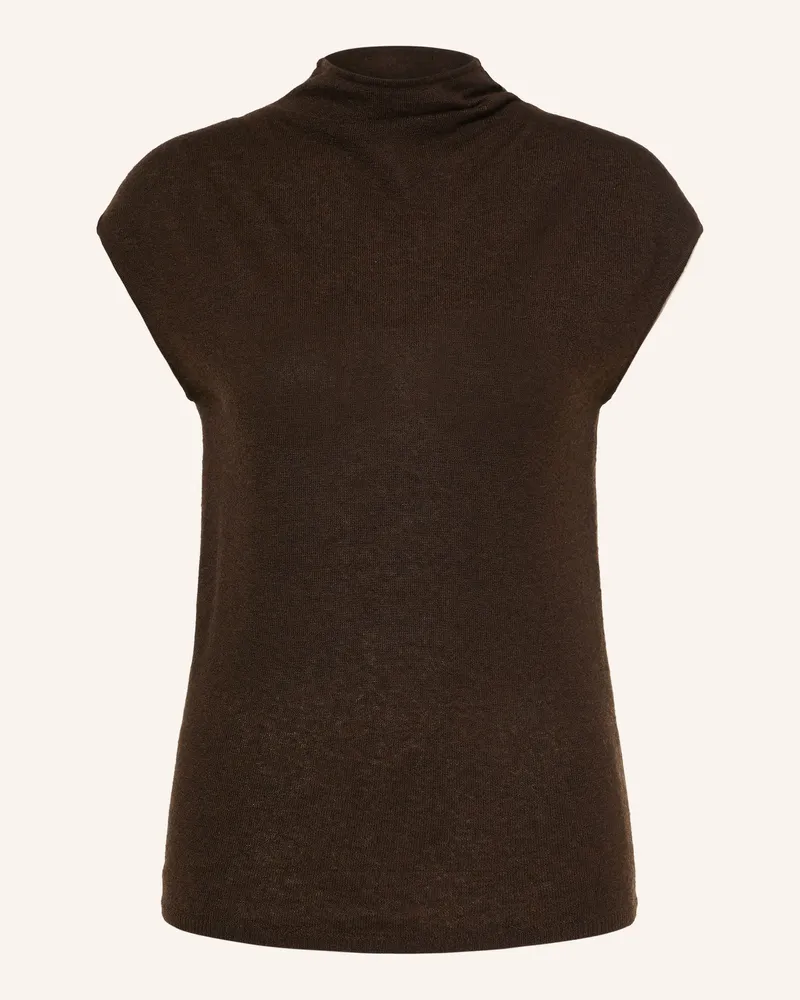 Arket Stricktop Aus Cashmere braun Dunkelbraun