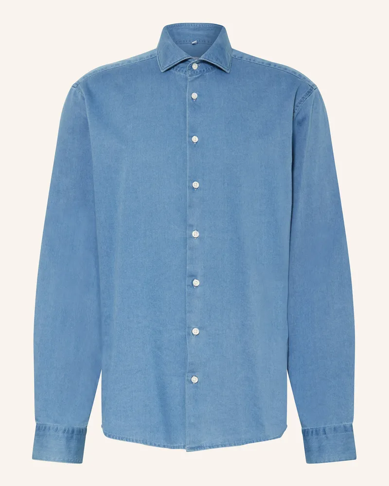 Seidensticker Hemd Regular Fit in Jeansoptik Blau