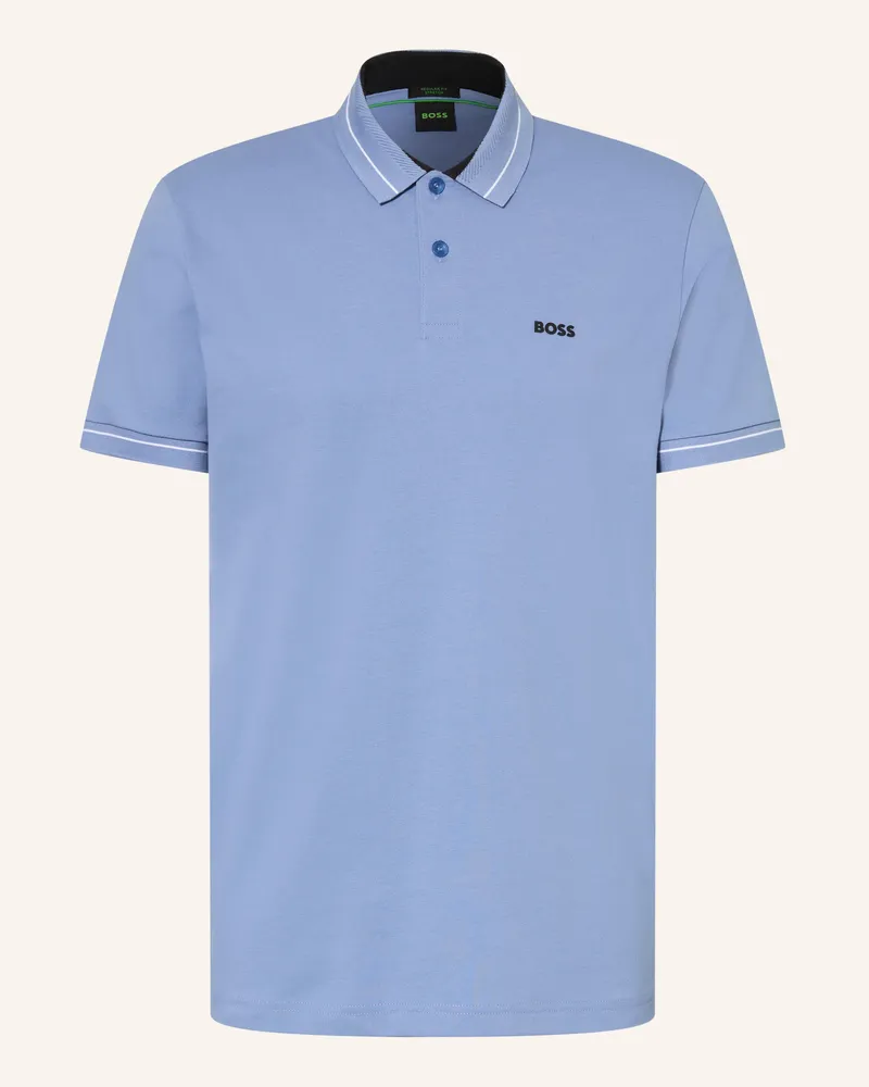 HUGO BOSS Piqué-Poloshirt Member Regular Fit blau Hellblau