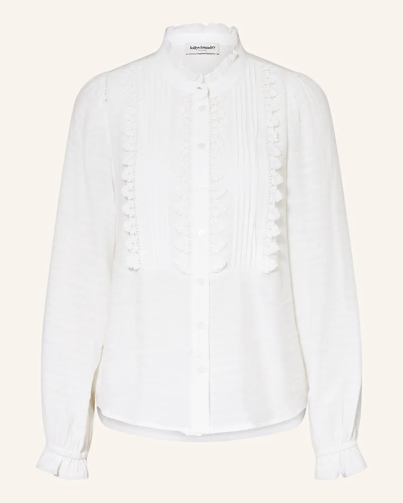 Lollys Laundry Hemdbluse Arielll Mit Spitze weiss Ecru