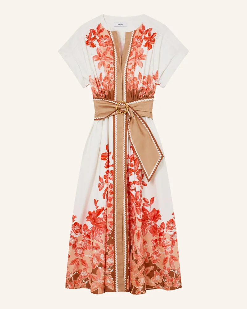 Reiss Hemdblusenkleid Sawyer rot Creme