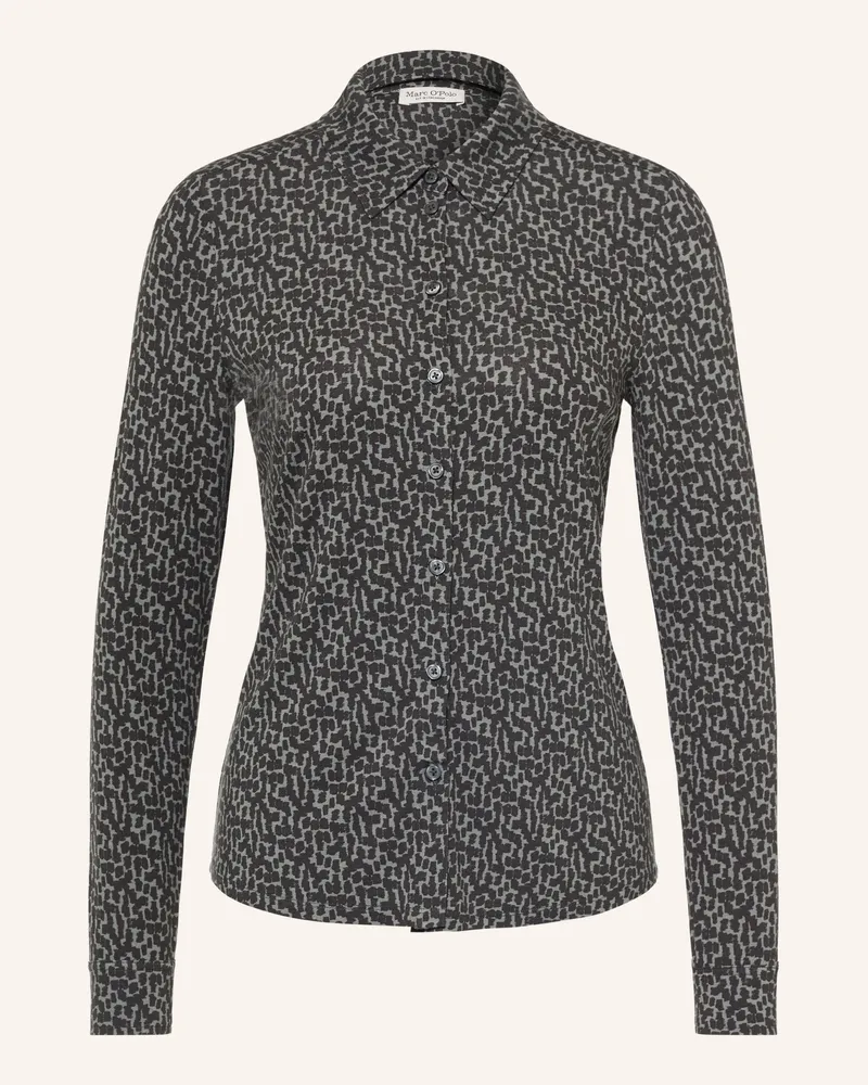 Marc O'Polo Hemdbluse Aus Jersey gruen Dunkelgrau