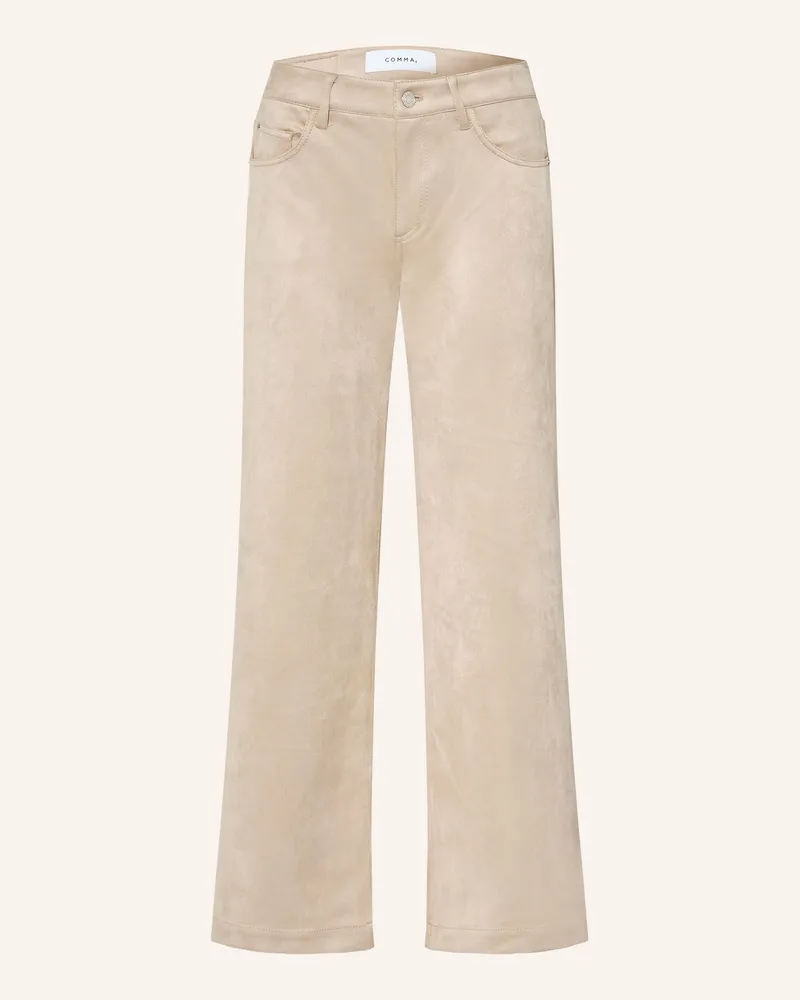 COMMA Hose In Lederoptik beige Beige