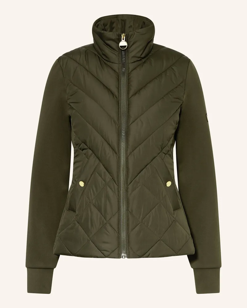 Barbour Steppjacke NATALIA im Materialmix Dunkelgrün