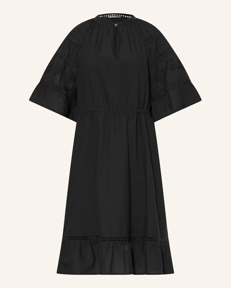 Marc O'Polo Kleid Mit Lochspitze Und Rüschen schwarz Schwarz