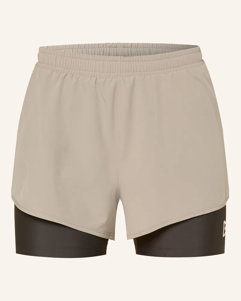 District Vision 2-in1-Laufshorts Trail gruen Hellbraun