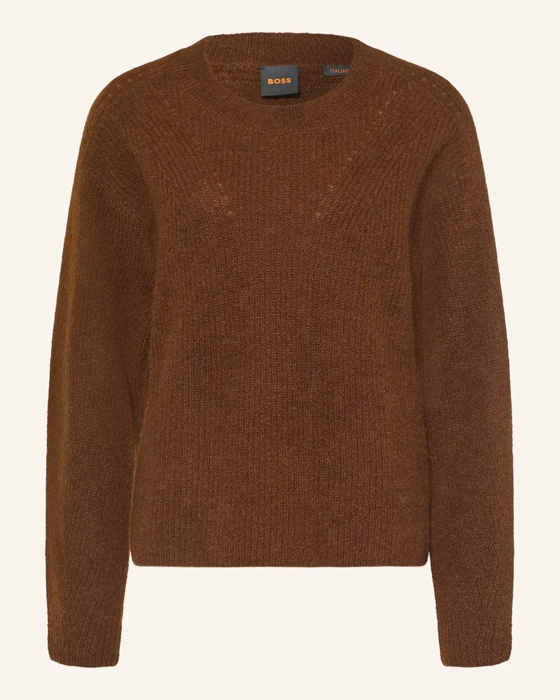HUGO BOSS Pullover Fenne Mit Alpaka braun Braun