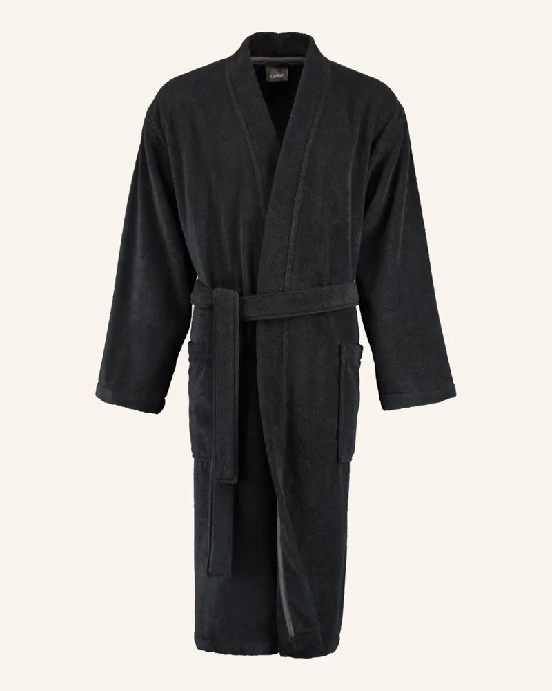 Cawö Bademantel schwarz Schwarz
