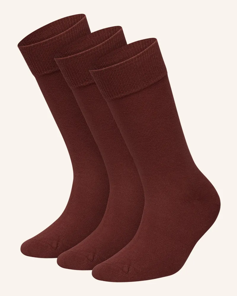 DillySocks 3er-Pack Socken One Color Smooth rot Dunkelrot