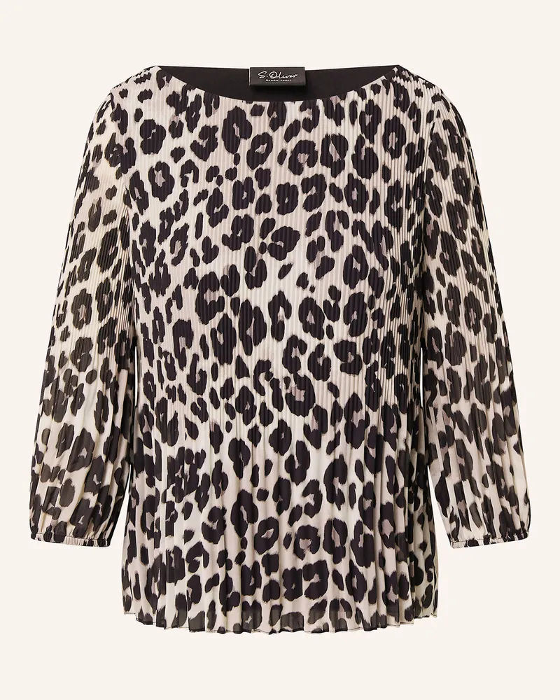 S.Oliver Blusenshirt mit Plissees und 3/4-Arm Hellgrau