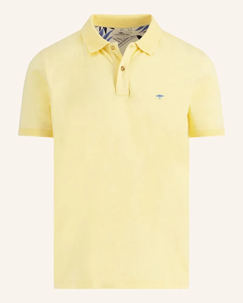 Fynch-Hatton Jersey-Poloshirt Casual Fit Hellgelb