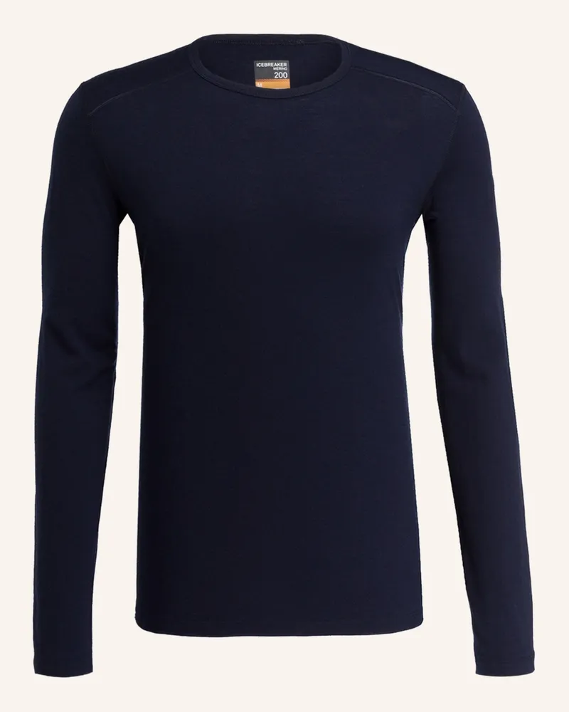 Icebreaker Funktionswäsche-Shirt 200 Oasis Aus Merinowolle blau Dunkelblau