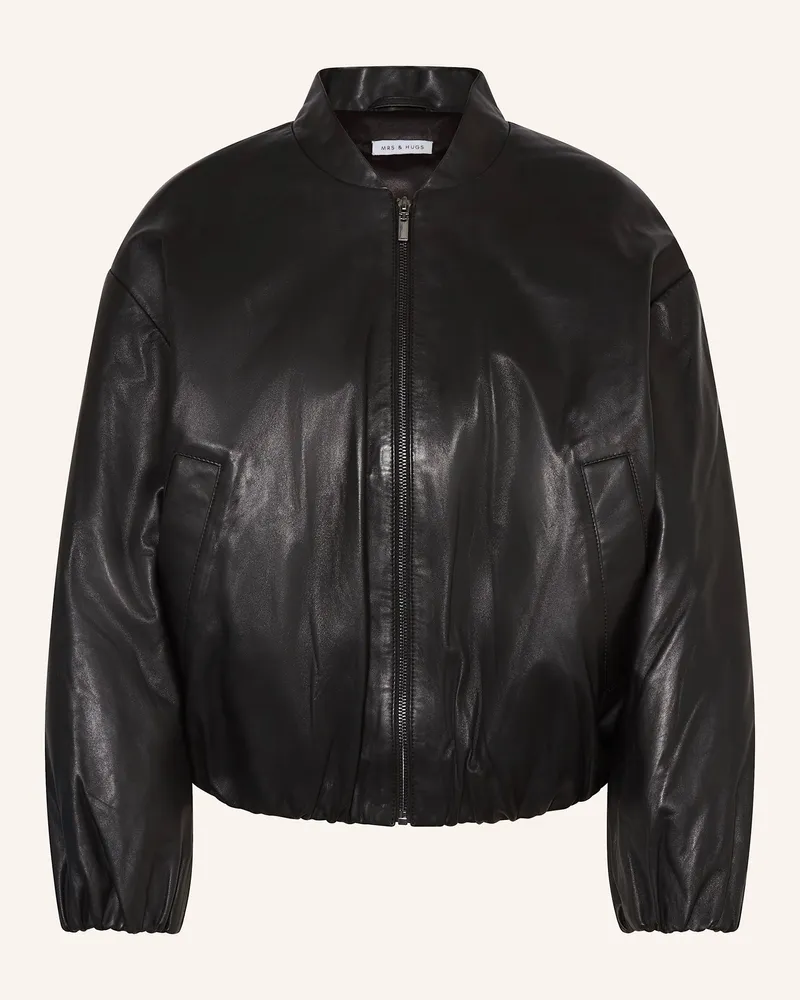 Mrs & HUGS Lederblouson Schwarz