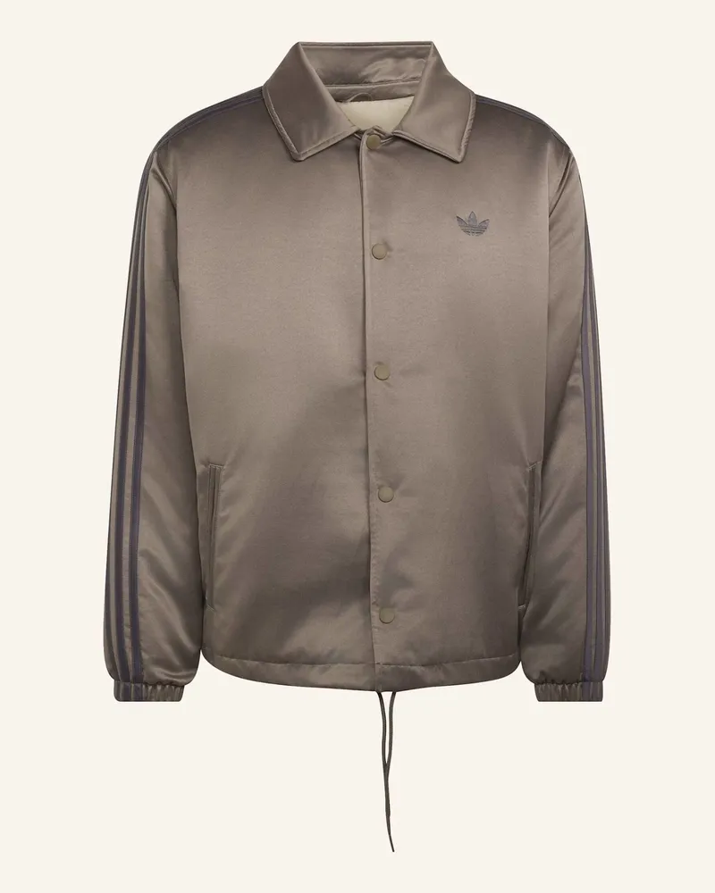 adidas 3-Streifen Puffer Jacke, Satin braun Braun