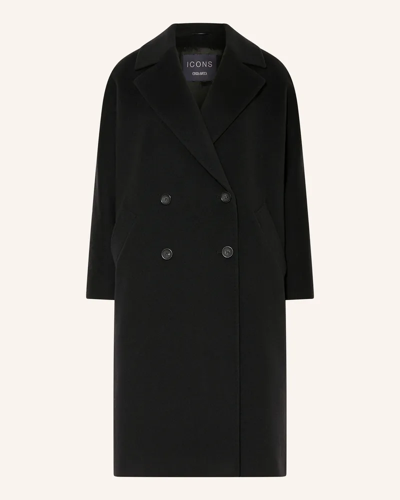 Cinzia Rocca Wollmantel schwarz Schwarz