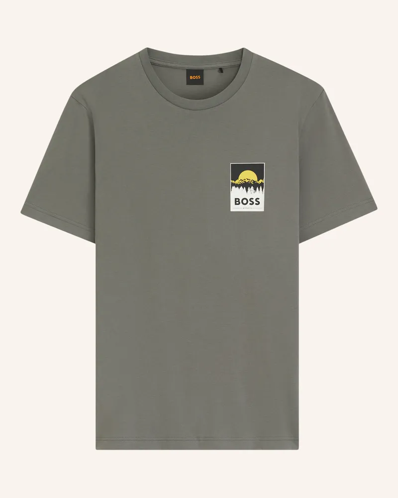 HUGO BOSS T-Shirt TE_PLAIN Regular Fit Hellgrau