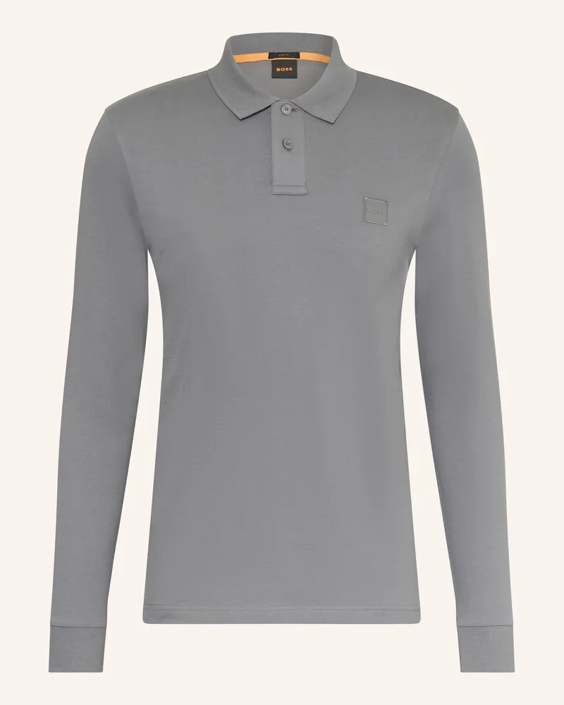HUGO BOSS Piqué-Poloshirt PASSERBY Slim Fit Grau