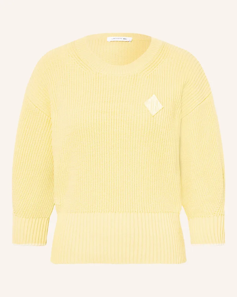 Lacoste Pullover Mit 3/4-Arm gelb Hellgelb