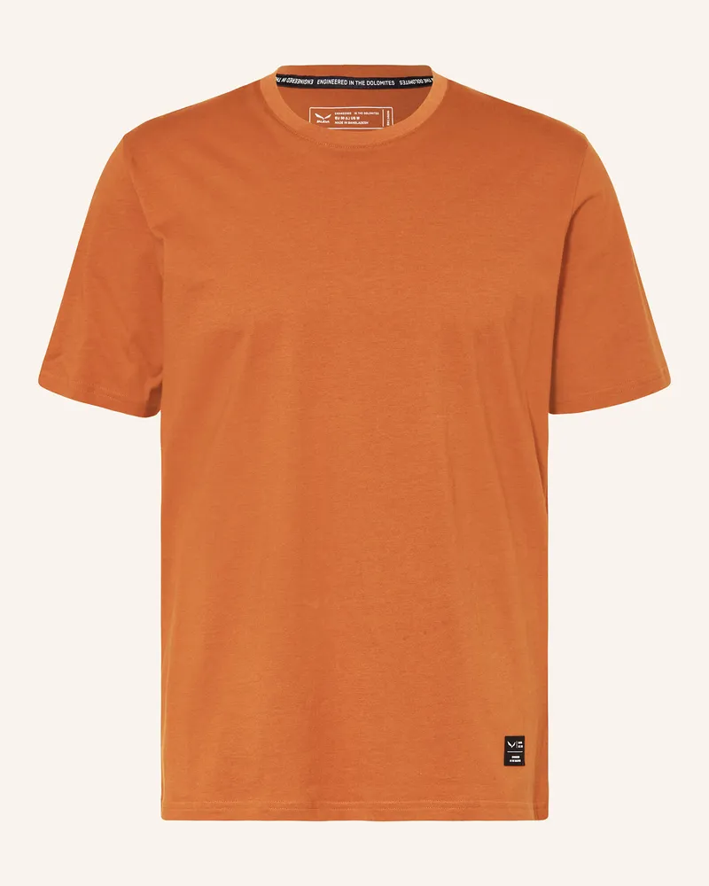 Salewa T-Shirt Eagle gelb Dunkelorange